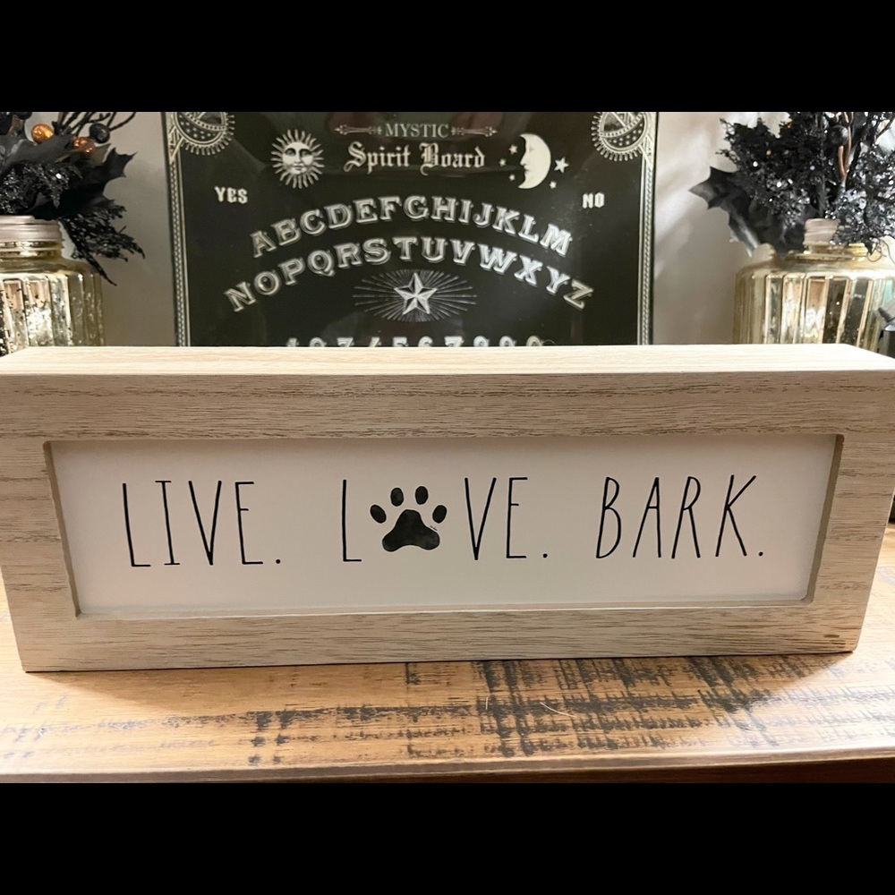 Wooden Rae Dunn cute dog sign